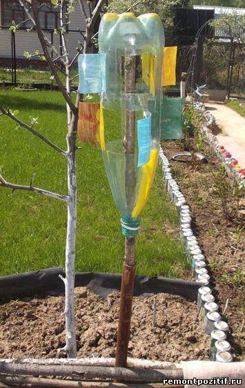 садовый ветряк из пластиковых бутылок
