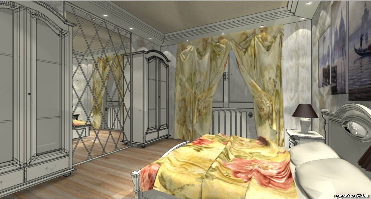 дизайн спальни в стиле барокко
