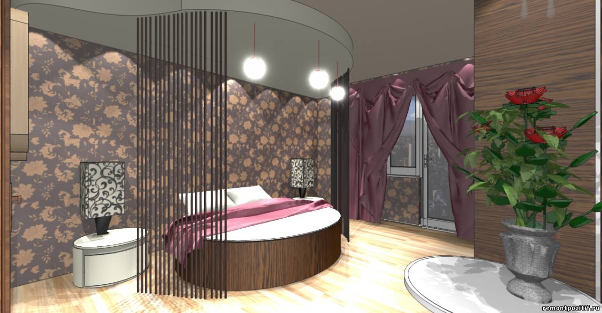 современный дизайн маленькой спальни