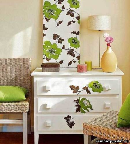 оформление мебели обоями