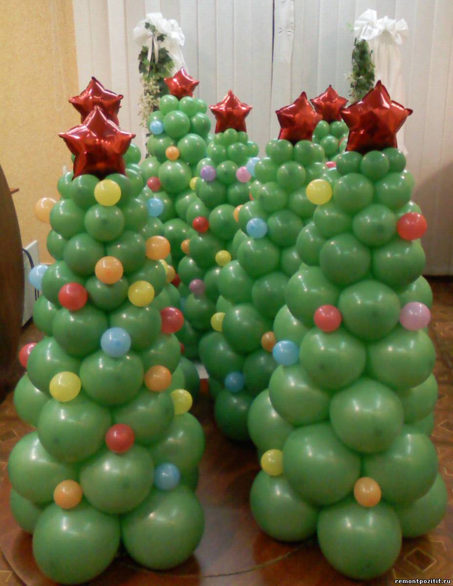 новогодние елки из воздушных шаров