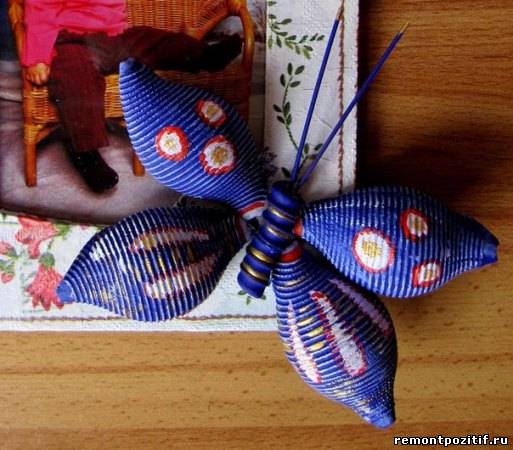 бабочка из макарон