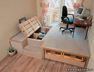 Кровать подиум в маленькой комнате: домашний проект своими руками
