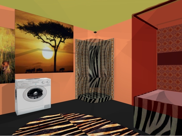 Дизайн - проект ванной комнаты в африканском стиле