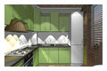 ремонт : Дизайн интерьера кухни в зеленом цвете