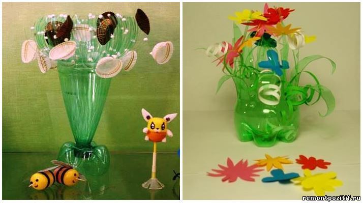 Поделки из пластиковых бутылок: ваза 