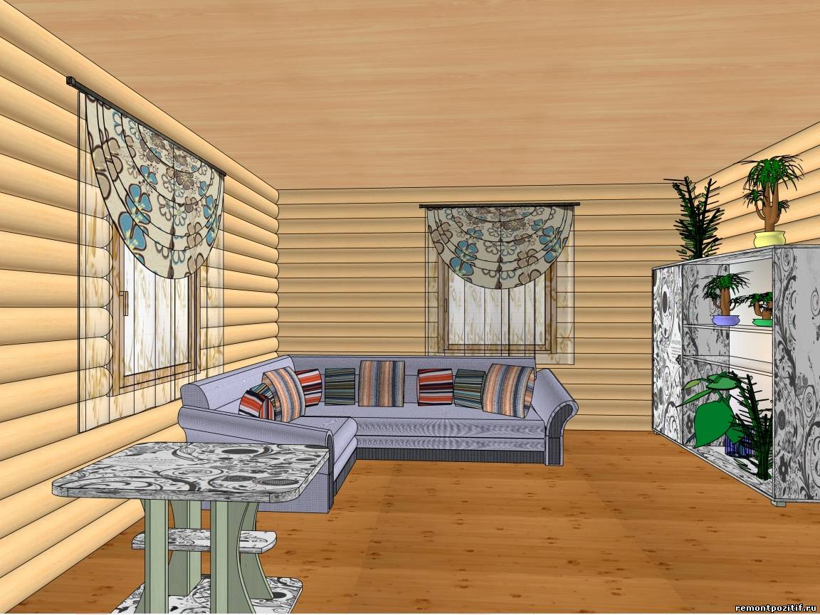 интерьер комнаты отдыха в сауне в современном стиле